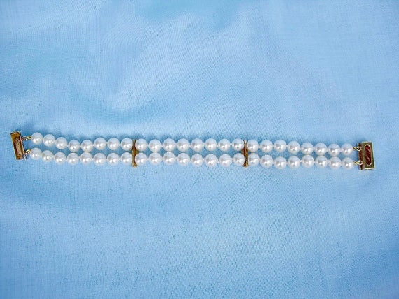 Vintage Cultured White Pearl Bracelet - image 4