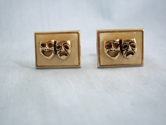 ON SALE Vintage SWANK Comedy and Tragedy Cufflinks - image 4