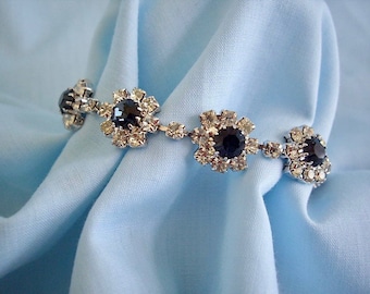 Vintage Crystal Diamond and Sapphire Eisenberg Bracelet
