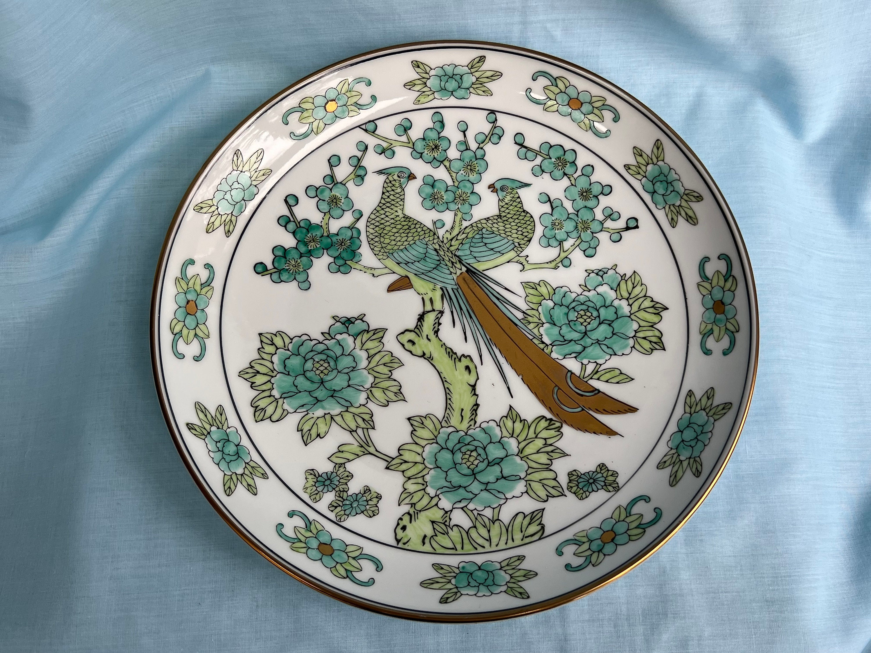 Vintage Gold Imari Hand Painted Porcelain Decorative Plate