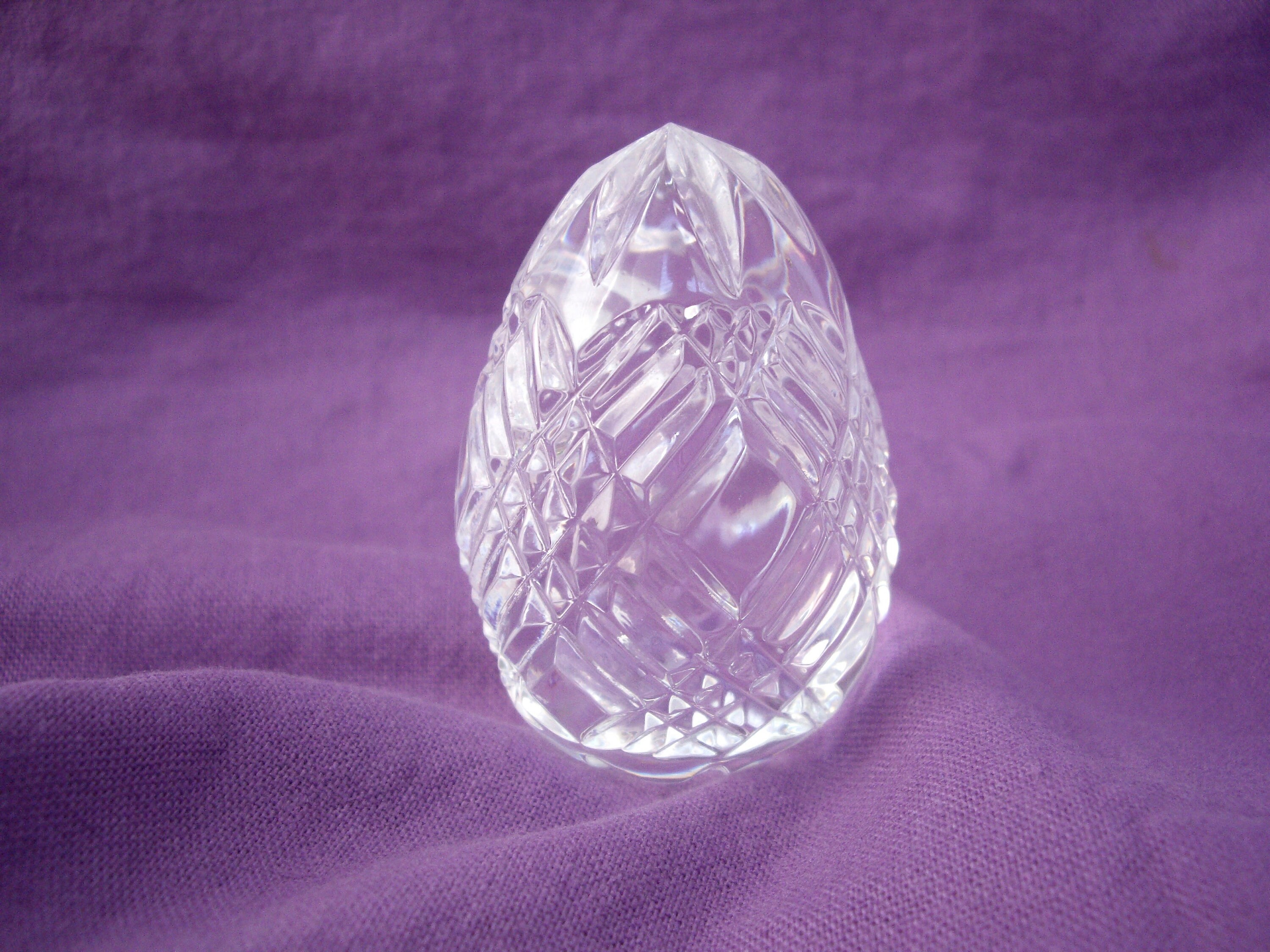 Vintage Cut Crystal Collectible Glass Egg