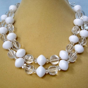 Vintage Trifari White Beaded Necklace