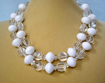 Vintage Trifari White Beaded Necklace