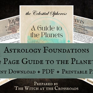 Astrology Guide PDF, Guide to the Planets, Learn Astrology beginner to advanced, Instant download PDF EBook, Book of Shadows Grimoire Pages