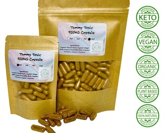 Tummy Tonic Capsules 500 mg | Fennel, Ginger & Dandelion Blend | Traditional Herbal Formula | 30–120 Count
