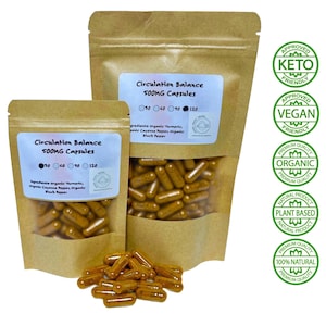 Circulation Balance Capsules 500 mg | Turmeric, Cayenne & Black Pepper Blend | Traditional Spice Formula | 30–120 Count
