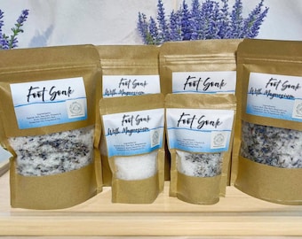 Lavender Foot Soak | 4 oz, 8 oz, 16 oz | With or Without Magnesium | Lavender Aromatherapy Foot Soak