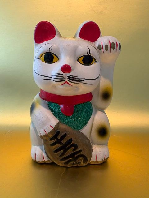 レトロ　蓋付きガラス製キャニスター　招き猫　アンティーク　lucky cat Lucky Cat Jar - Etsy