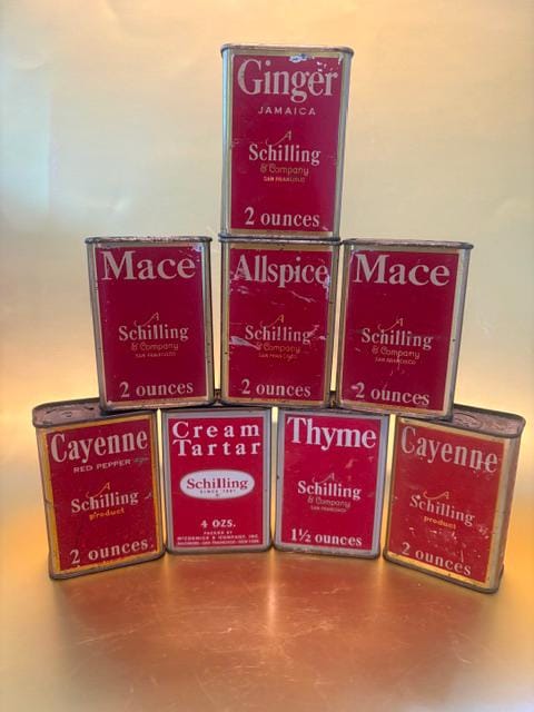 Vintage Schilling Spice Tins - Etsy