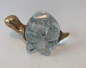 Glass Turtle Paperweight