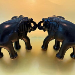 Ebonized Wood Elephants