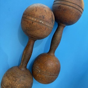 Primitive Wooden Dumbbells