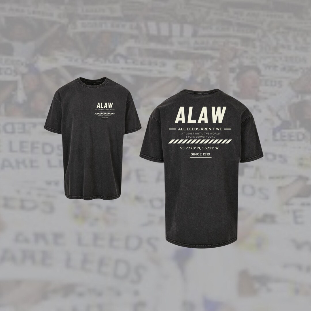 ALAW Leeds Premium Washed Charcoal Black Tee - Etsy