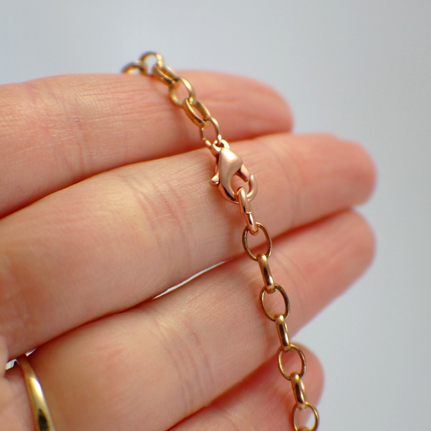 3.8mm wide copper chain bracelet or anklet 6 7 8 9 10 11 inch Etsy
