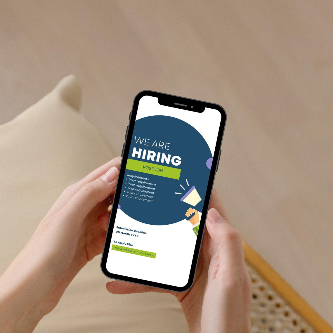 TEMPLATE, Hiring Flyer, Announcement for Job Opening, Social Media ...