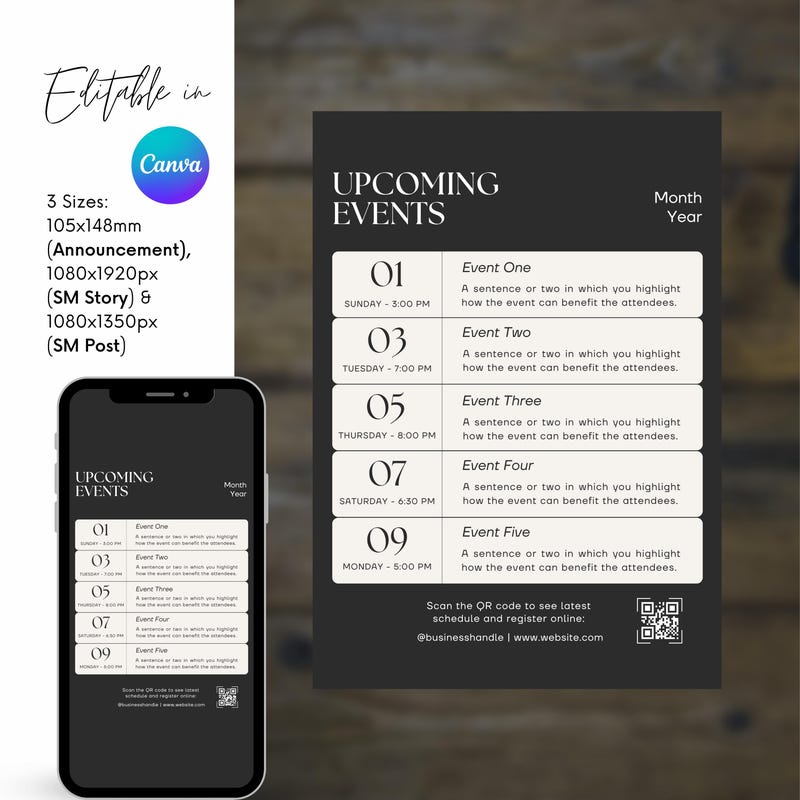Multiple Event Flyer - Etsy