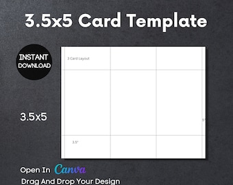TEMPLATE, 3.5x5 Card, Invitation and Note Cards, Greeting Card, Editable in Canva, Printable, Drag & Drop Your Design, Instant Download