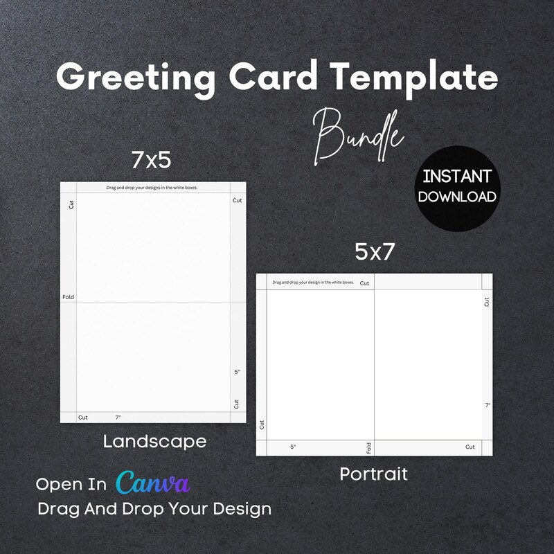 5x7 Card Template Word - Etsy