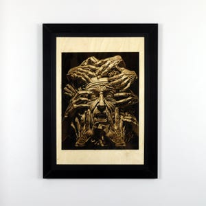 Unique Laser Engraved Wooden Wall Art – One-of-a-Kind Art Accent for Modern Homes, Tactile Wood Artwork, Thoughtful Gift for Art Lovers