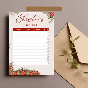 Weihnachtsgeschenkliste Journal, Urlaubsgeschenk Tracker Notizbuch, Festtagsplanung Organizer, Weihnachtswunschliste Tagebuch, Geschenk Checkliste