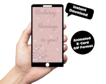 Animated Birthday Card, Birthday Blessings (Digital Download)