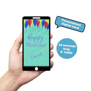Cartão de felicitações animado personalizado, download digital, formato MP4. Aniversário, Dia dos Namorados, Aniversário, Parabéns, Dia das Mães
