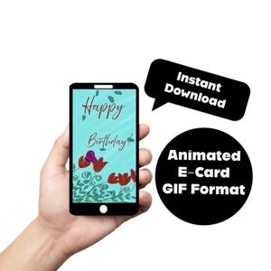 Instant Download Animated E-Card. Birthday Digital Card. Happy Birthday Animated Card