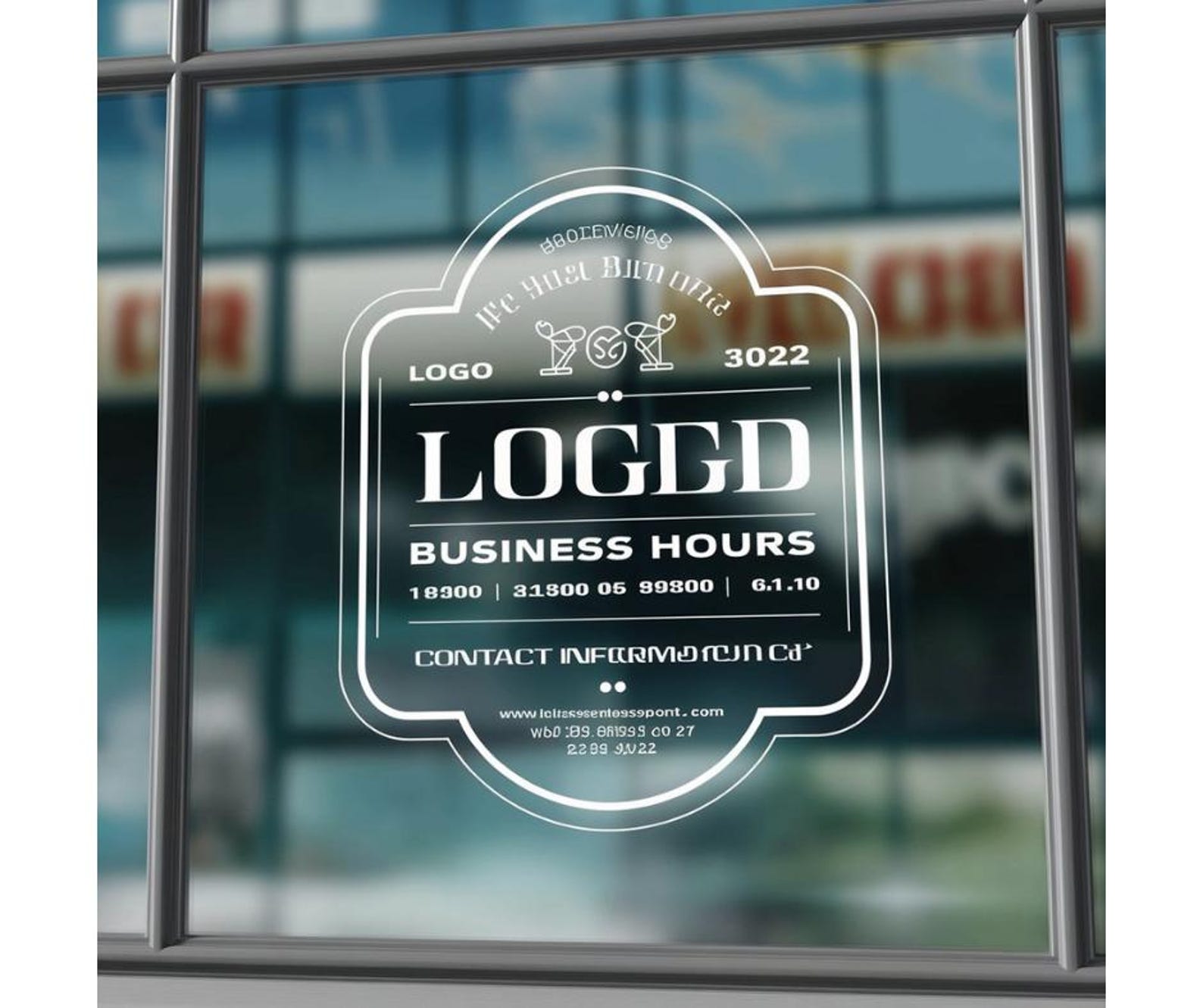 Hour Loop Storefront Custom Store Hours Decal – Vinyl Window Cling for Business, Storefront ...