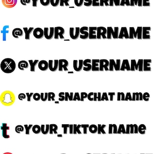 Waterproof Social Media Stickers for Instagram, Facebook, YouTube, TikTok - Perfect for Username, Snapchat, Bumper, and More!