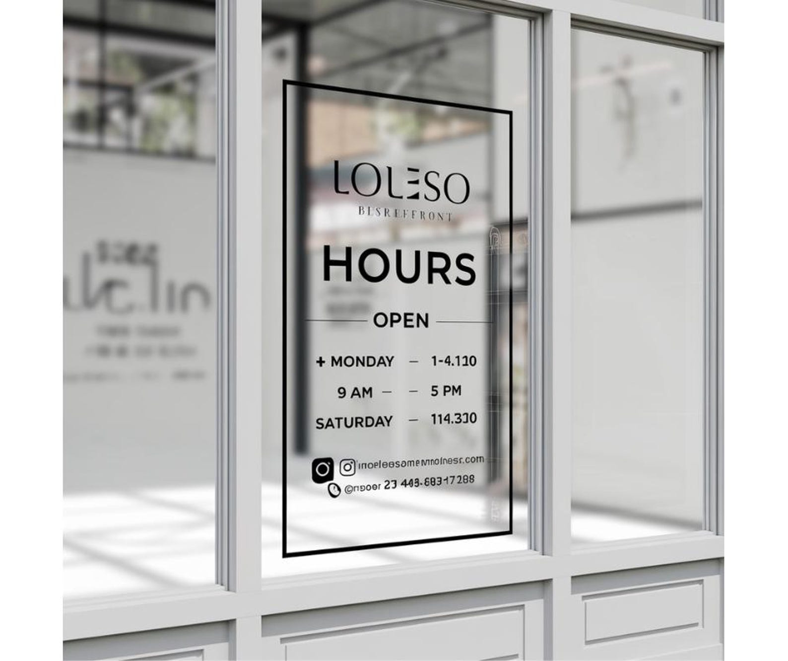 Custom Store Hours Decal – Vinyl Window Cling for Business, Storefront ...
