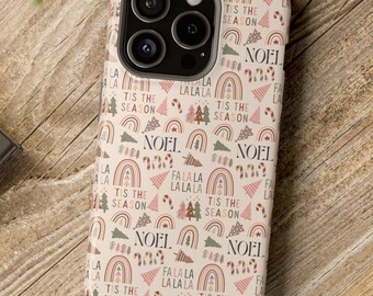 Boho Christmas iPhone 16 Tough Phone Case, iPhone Christmas Phone Protector