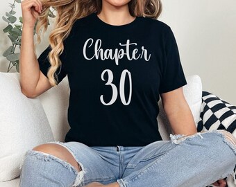 Custom Book Lover Birthday Tee, Personalized Chapter Shirt, Unique Age Gift