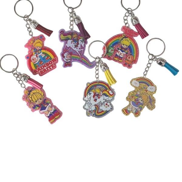 Pretty Rainbow Brite|retro|80s keyring