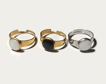 Adjustable Stainless Steel Ring – Custom Colors, Polymer Clay Centerpiece