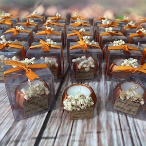 Pumpkin Candle Favors, Guest Wedding Candle Favors, Engagement Candle Favors, Bulk Favors, Bridal Shower gift, Pumpkin Candle Party Favors.