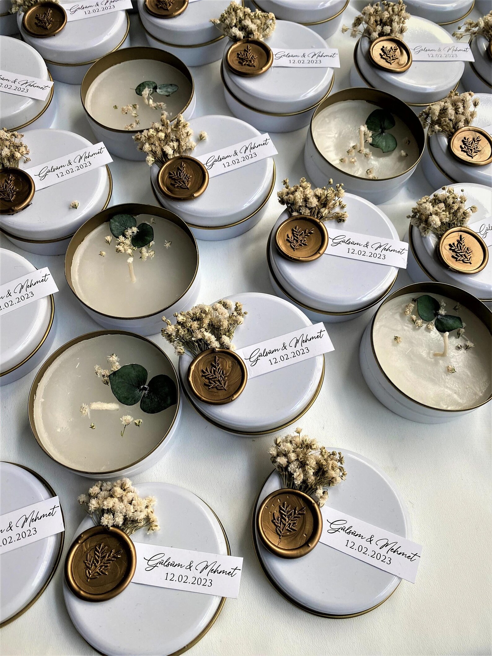 Bulk Wedding Favor, Candle in Metal Box Personalized Mini Candle Favors ...