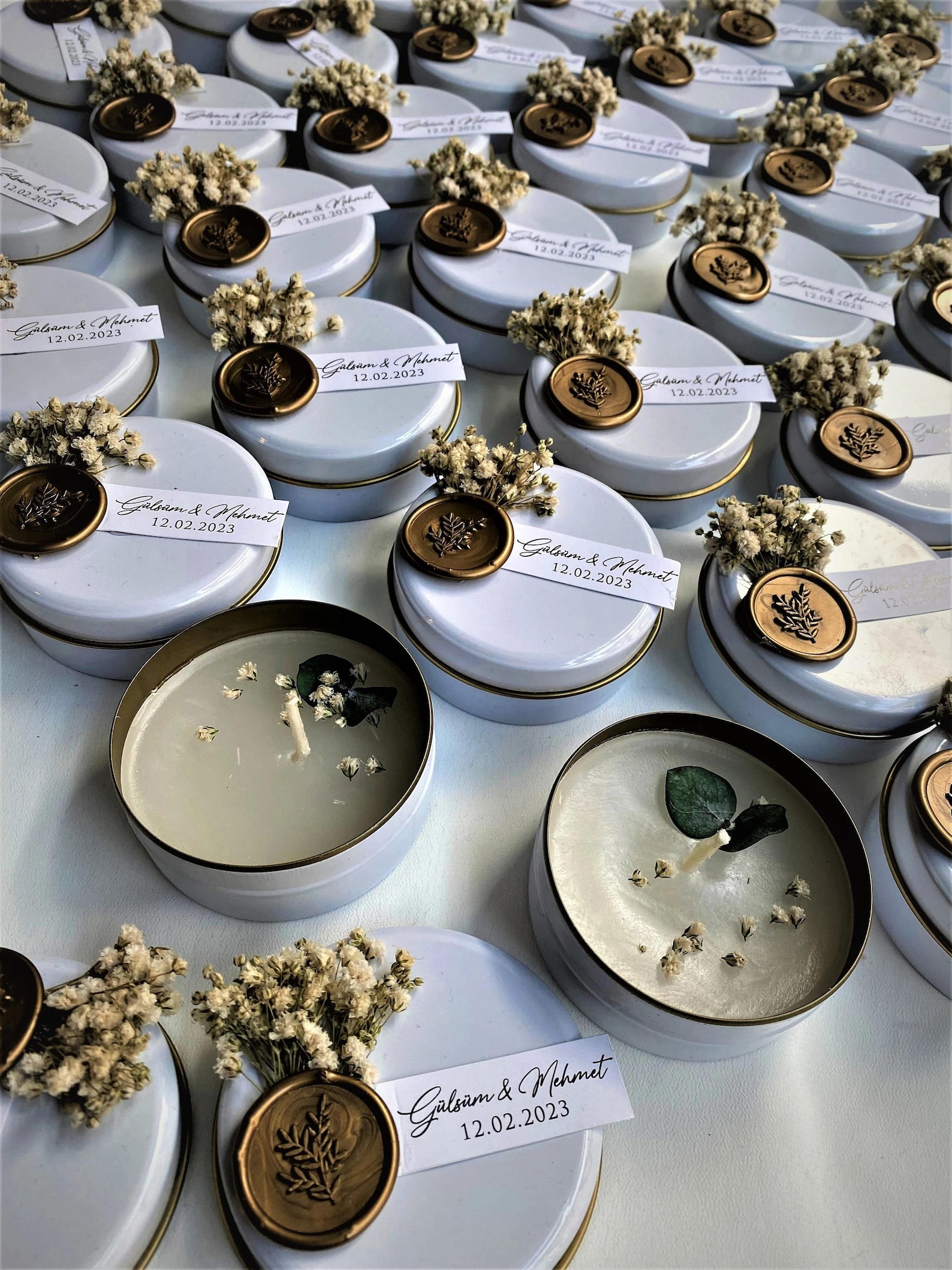 Bulk Wedding Favor, Candle in Metal Box Personalized Mini Candle Favors ...