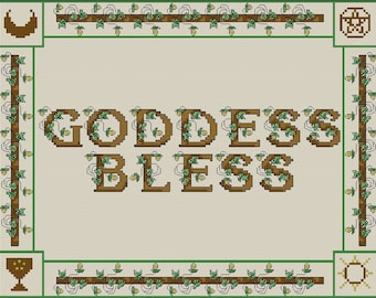 Goddess Bless Sampler Counted Cross Stitch Pattern - Digital Download