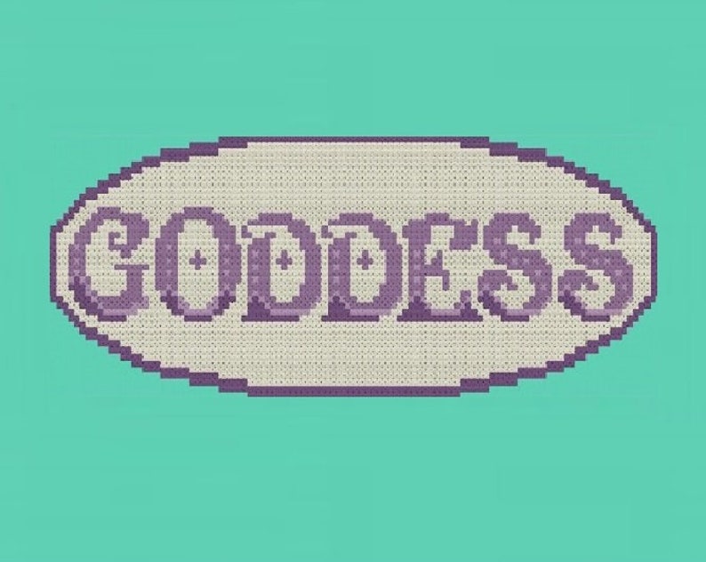 Goddess Oval Counted Cross Stitch Pattern Digital Download image 1