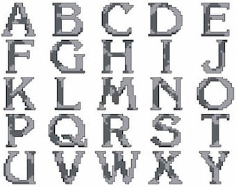 Sterling Silver Font Cross Stitch Pattern - Digital Download