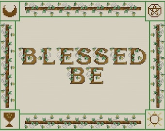 Blessed Be Sampler Counted Cross Stitch Pattern - Digital Download