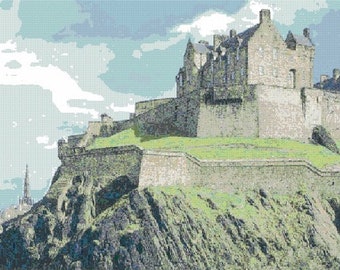 Edinburgh Castle Counted Cross Stitch Pattern - Digital Download