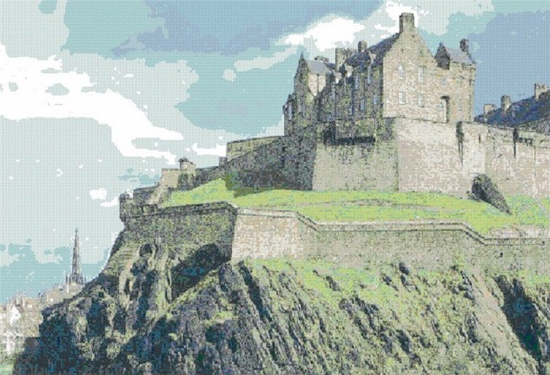 Edinburgh Castle Counted Cross Stitch Pattern Digital Download Etsy