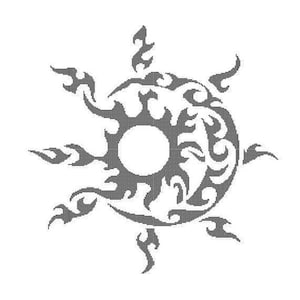 Tribal Sun and Moon Counted Cross Stitch - Digital Download