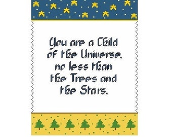 Child Of The Universe Sampler Cross Stitch Pattern - Digital Download