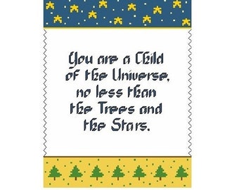 Child Of The Universe Sampler Cross Stitch Pattern - Digital Download