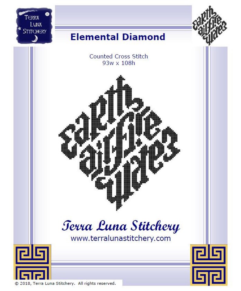 Elemental Diamond Counted Cross Stitch Pattern - Digital Download - Etsy