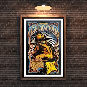 Eric Clapton 2018 MSG Concert Poster | A2 & A4 PNG Download | Vintage Rock Art