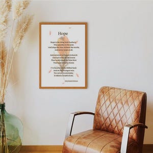 Emily Dickinson Poem Print: Hope is the Thing with Feathers (A4 Digital Download)