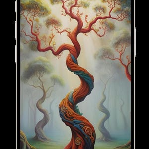 Fantasy Woods Twisted Trees Handy-Tapete 1080 x 1920px